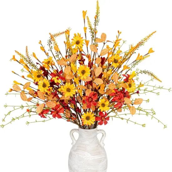 Artificial Fall Flowers 12 Pack Fall Floral Picks 17 Inch {1}