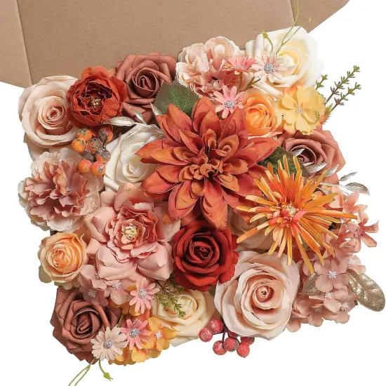 Artificial Flowers Combo Box Set - Sunset Terracotta {1}