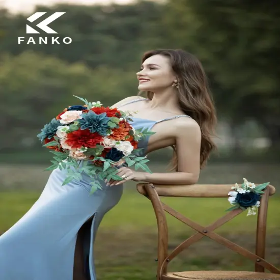 Rose Artificial Flowers Combo - Passionate Burnt Orange {4}