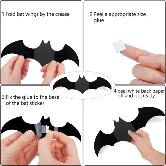 140 Pcs Halloween Bats Wall Decor {3}
