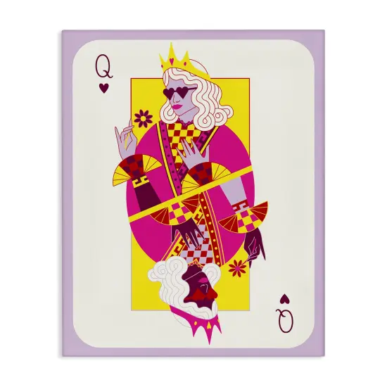 Stupell Industries Trendy Queen Card Canvas Design by Grace Popp {1}