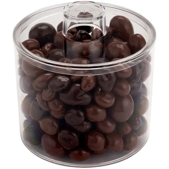 Pioneer Plastics 273C Clear Round Plastic Container with Lid, 4.0625" W x 3.5" H {4}