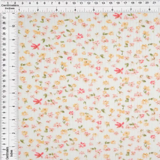 4&times;2 Yummy Rib Ditsy Print Knit 97% Polyester, 3% Spandex, 58/60&Prime; Width Soft Stretch Fabric for Apparel & More YELLOW BUTTER {4}