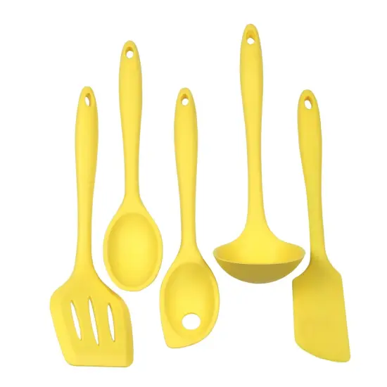 Chef Craft 5 Piece Premium Silicone Kitchen Tool and Utensil Set Yellow {1}
