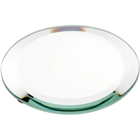 Plymor 4" Round, 5mm Thick Beveled Glass Mirror Circle {1}