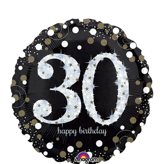 18" Sparkling Birthday 30 Foil Mylar Balloon {2}