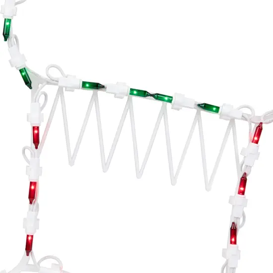 Northlight Lighted Stocking Silhouette Window Christmas Decoration - 18" - Red and Green White {7}