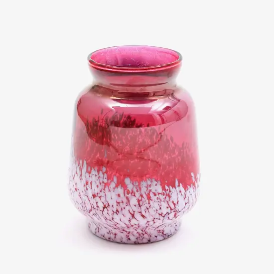Decorative Ruby Lustre With Splutter Glass Vase-8" Inch Height {2}