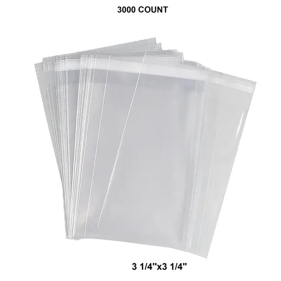 Self-Sealing Lip & Tape Plastic Bags 1.2 Mil 3 1/4'' x 3 1/4'' {1}
