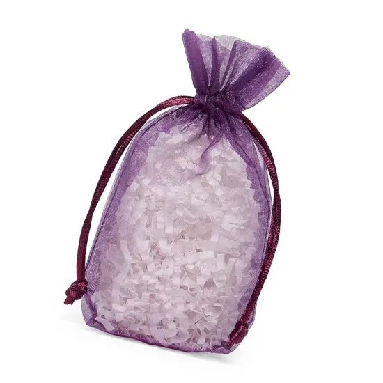 Flat Bottom Organza Bags 3 1/2 '' X 1 '' X 5 1/2 '' for Luxury Gift Wrapping Purple {3}