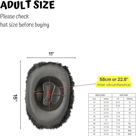 4E's Novelty Black Cowboy Hat with Feathers and Heart Sunglasses for Women - Black Cowboy Hat, Oversized Heart Glasses - Cowboy Hat for Costume Party {6}