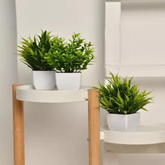 Small Fake Plants Artificial Plastic Plants in Pot Eucalyptus Plant Wheat Grass Shrub Plant Indoor Desk Coffee Table Bathroom Bedroom Home Decoration {2}