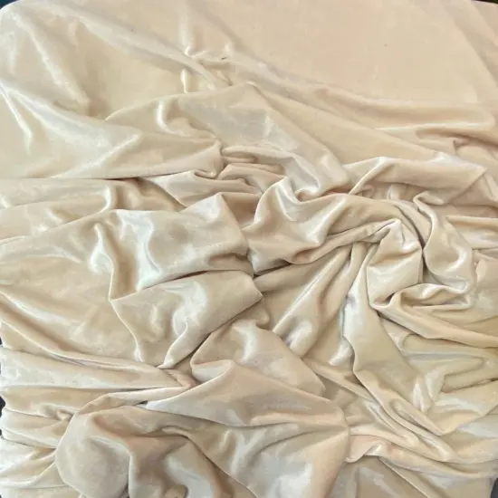 1 Yard Champagne Luxe Stretch Velvet Textile Silky Soft Flowing Fabric for Evening Wear, Cosplay & Tailored Apparel 58''/60" Wide {3}