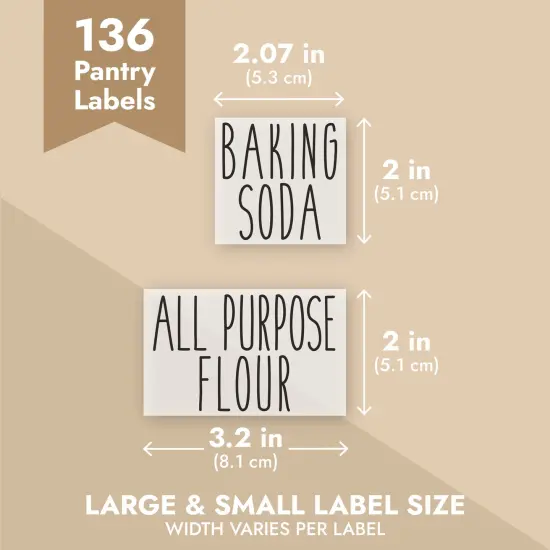Talented Kitchen 136 Pantry Labels for Food Containers - Preprinted Black All-Caps on Clear Kitchen Food Labels for Organizing Storage Canisters & Jars (Water Resistant) {6}