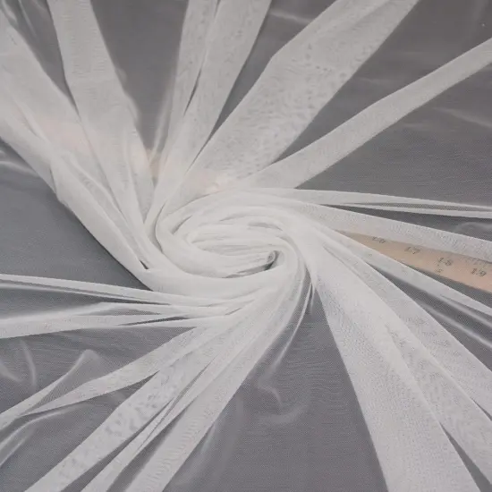 1 Yard White Power Mesh Fabric Sheer Stretch Nylon Spandex For Costumes Lingerie Dresses 60&Prime; Wide {2}