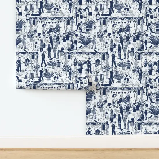Non-Pasted Wallpaper 2FT Wide Music Musicians Concert Band Rock Punk Festival Toile De Jouy Alternative Classic Traditional Wallpaper by Spoonflower {2}