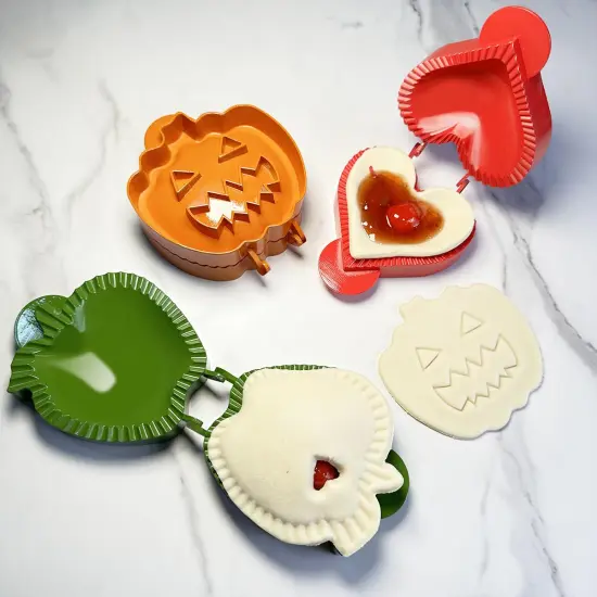 Dough Presser Pocket Pie Molds, Party Potluck Hand Pie Molds, Hand Pie Molds, Apple, Pumpkin And Acorn Shapes 3-Piece (Halloween Set) {6}