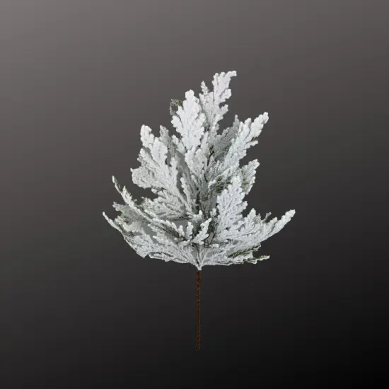 24" Flocked Cedar Spray | Artificial Snowy Cedar Christmas Greenery-85336SP24 {3}