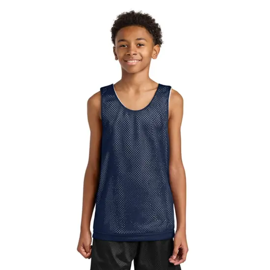 A4&reg; Sprint Youth Reversible Mesh Tank Navy/ White {1}