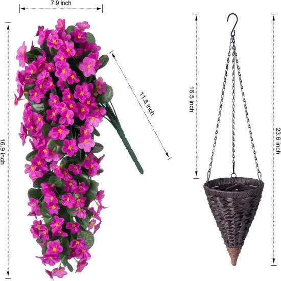 Artificial Faux Silk Hanging Flowers Plants Baskets {3}