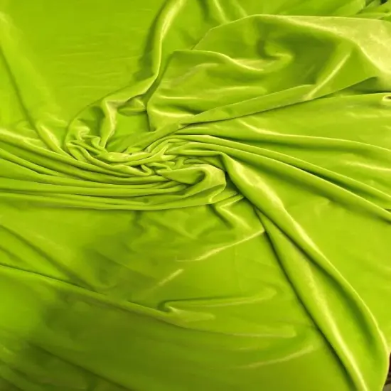 1 Yard Vibrant Lime Green Stretch Velvet Plush Stretch Velour Fabric for Costumes, Apparel, Upholstery & Crafts 58/60 Inch Wide {3}