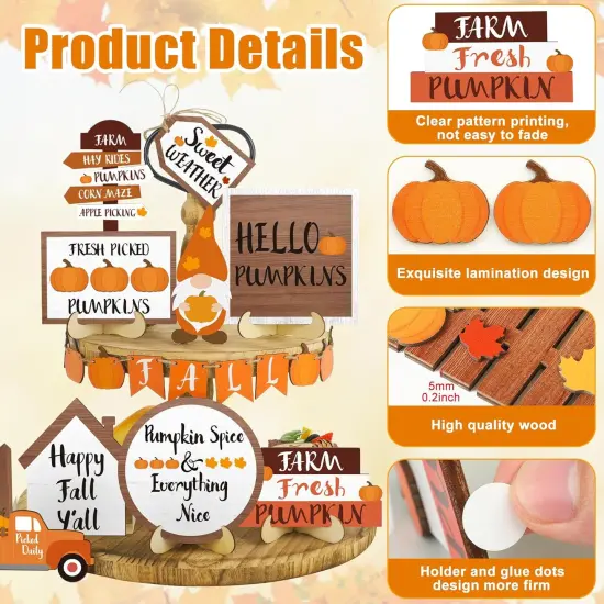 20 Pcs Fall Tiered Tray Decor Thanksgiving {2}