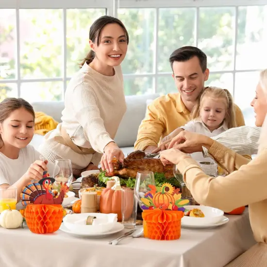 4 Pack Large Thanksgiving Honeycomb Turkey Centerpiece {5}