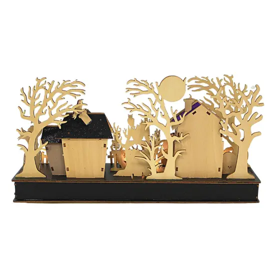 Kurt S. Adler 8.0 Inch Spooky Halloween Village Halloween Building , Lighted Halloween Decor Sound Lighted Black {2}