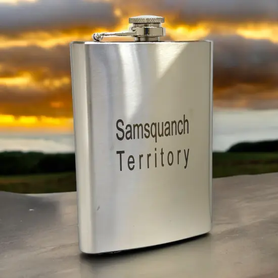 8oz Samsquanch Territory Stainless Steel Flask {3}