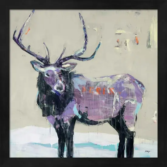 Winter Elk by Kellie Day 13" x 13" Framed Wall Art {1}