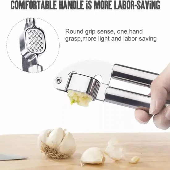 Garlic Press Stainless Squeezer Steel Grinder Professional Masher Handheld Tool {2}
