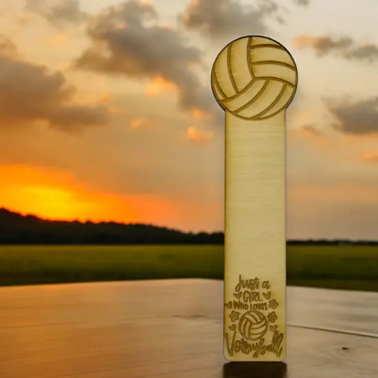 Bookmark - Just a girl who loves volleyball - Birch wood {4}