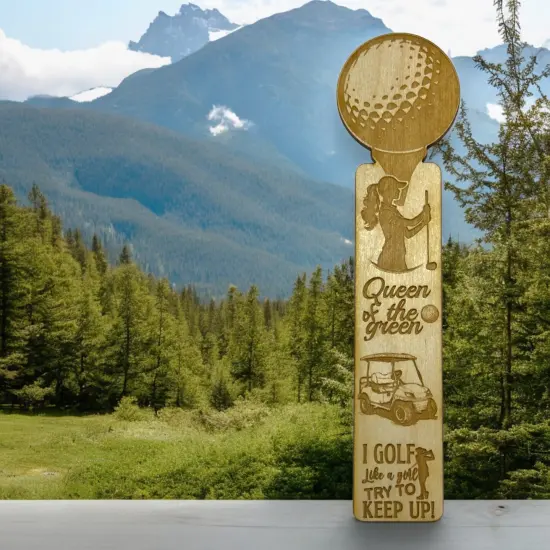 Bookmark - I Golf like a girl Try to Keep Up - Birch wood {3}