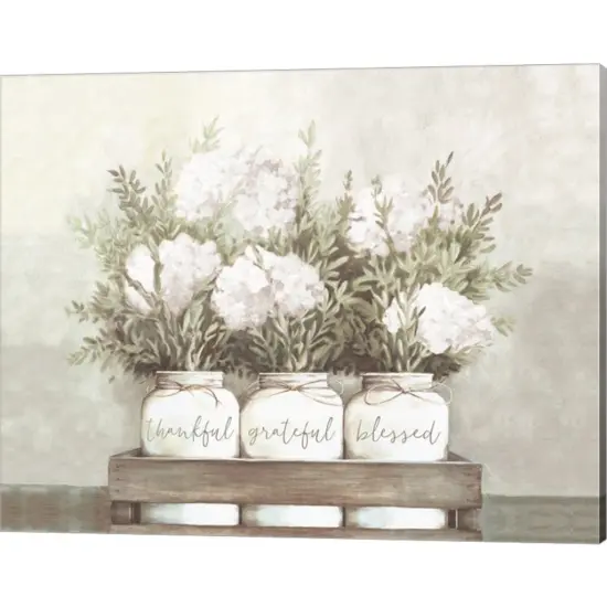 White Flower Jars by Dogwood Portfolio 20" x 16" Canvas Wall Art {1}