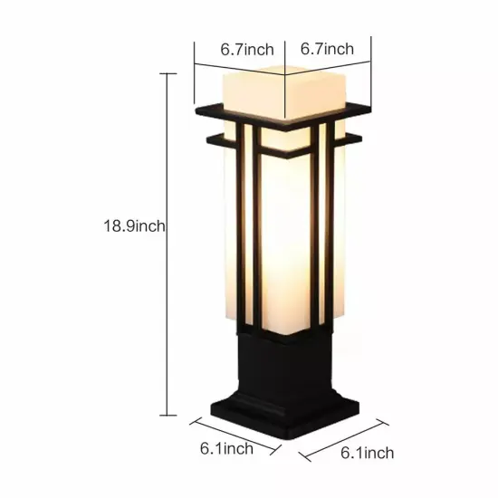 Outdoor Post Light Yard Driveway Fence Pillar Lamp Lantern Light Fixture Garden {4}