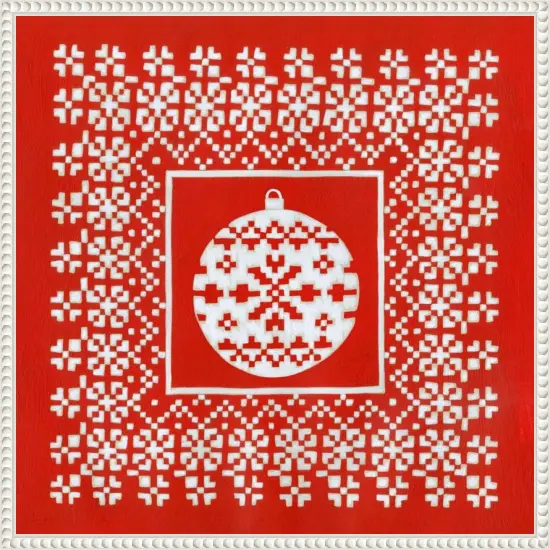 Fair Isle Snowflake V by Chariklia Zarris Framed Canvas Wall Art {1}