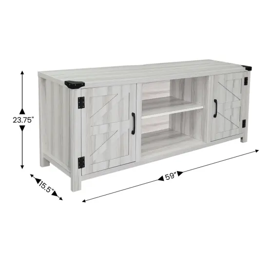 Merrick Lane Cambria Barn Door Style 59" TV Stand for up to 65" TV {4}