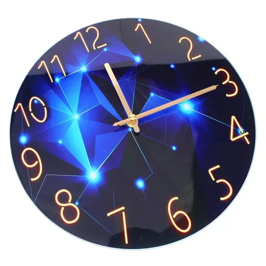 12" Blue Wall Clock, Silent & Large Wall Clocks for Living Room/Office {3}