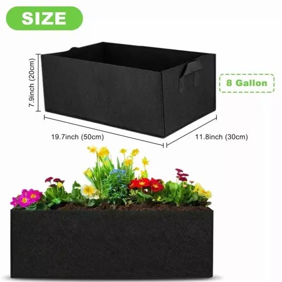 8 Gallon Plant Grow Bag Fabric Raised Flower Bed Garden Vegetable Planter 3 PACK {3}