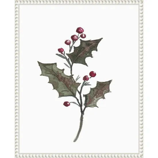 December Holly by Amanda Cook Framed Canvas Wall Art {1}