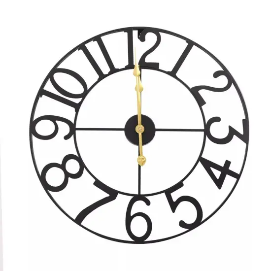 24'' Large Vintage Wall Clock Battery Powered Non-Ticking Indoor Outdoor 60cm {1}