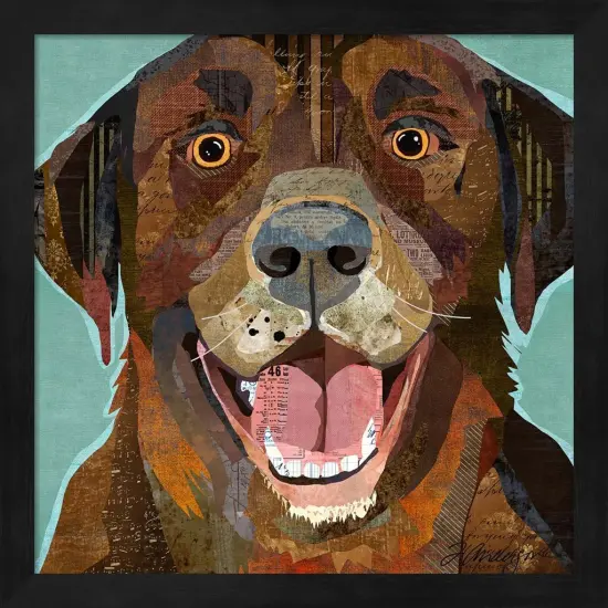 Chocolate Lab by Traci Anderson 13" x 13" Framed Wall Art {1}