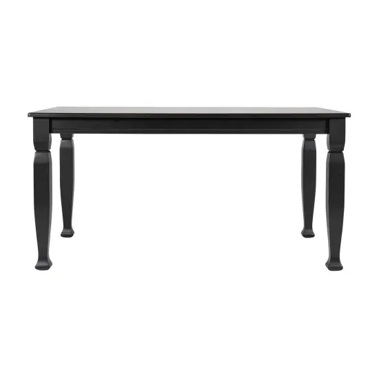 Merrick Lane Finnley Wooden Dining Table with Sculpted Legs Black Matte {5}