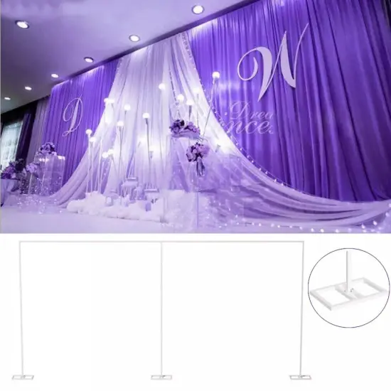 3Mx6M Heavy Steel Drape Backdrop Stand Pipe Kit Wedding Curtain Frame Adjustable {2}