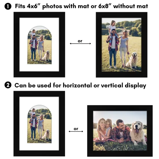 Americanflat Picture Frame with Arch-Shaped Mat - Ideal for Any Room, Living Rooms, Dorm Room {10}