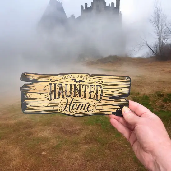 Sign - BLACK - CUSTOM Home Sweet Haunted Home - Sign {5}
