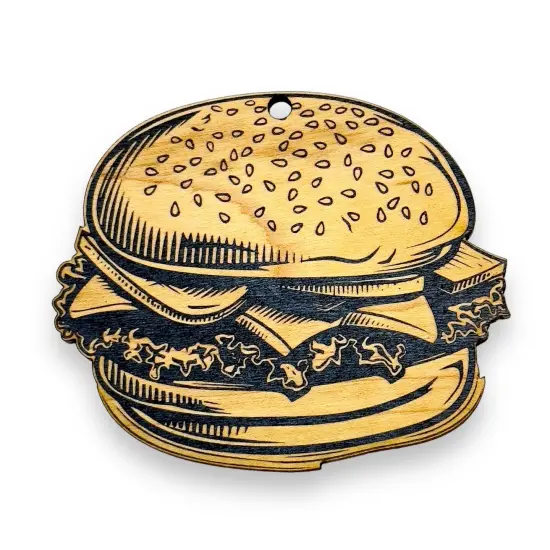 Ornament - Black - Hamburger {1}