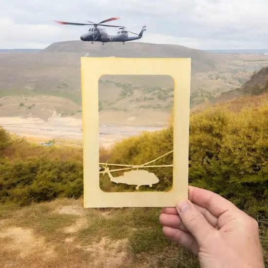 Helicopter Photo Frame Insert - Baltic Birch (FRAME NOT INCLUDED) {4}