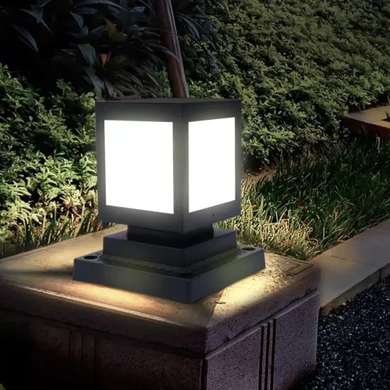 Outdoor Square Pillar Lamp Post Sconce Lantern Light Garden Lawn Landscape Lamp {2}