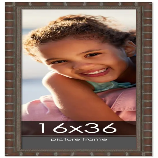 16x36 Modern Bamboo Picture Frame with UV-Resistant Acrylic & Acid Free Backing, Available in5 Finishes - Gold, Silver, Brown, Black, and Natural {1}